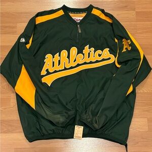 Majestic Green and Yellow Athletics Jacket